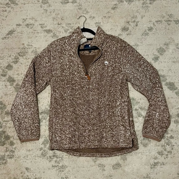 Southern Shirt Brown Sherpa Fleece Quarter-Zip Pullover – Size Small - Picture 1 of 5